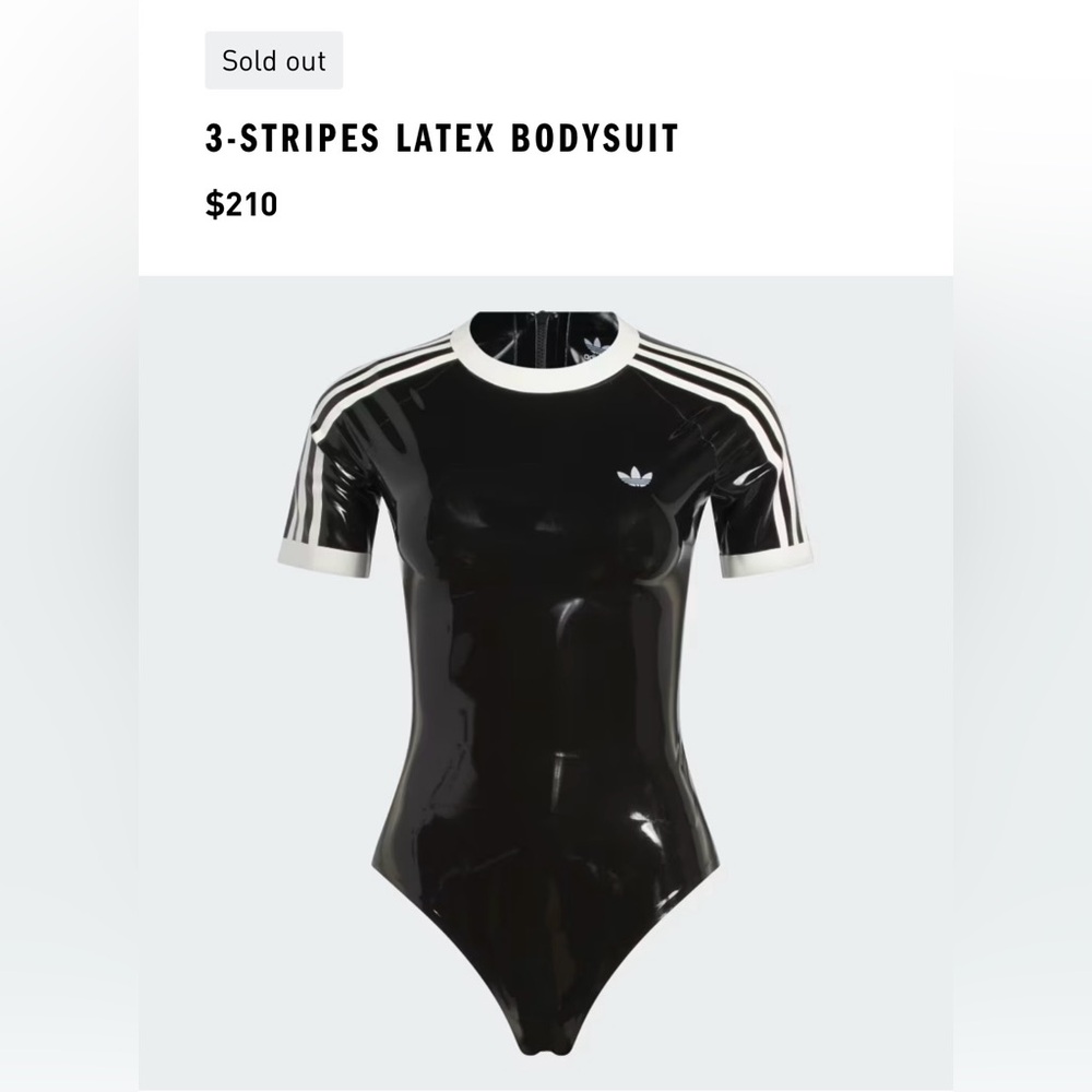 Adidas Black and White Latex Bodysuit